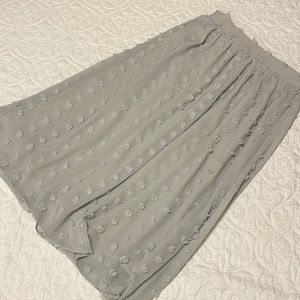 Polagram Grey Swiss Dotted MIDI Skirt